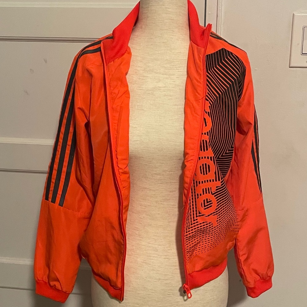 ADIDAS climate predator neon orange windbreaker jacket